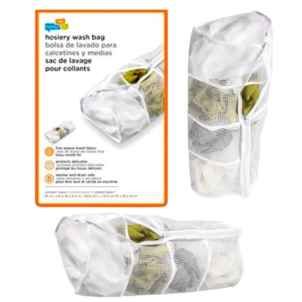 Honey-Can-Do Hosiery Laundry Wash Bags 4 Compartments Zippered 2 Piece Set NEW